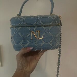 NL Quilted Denim Crossbody Bag
